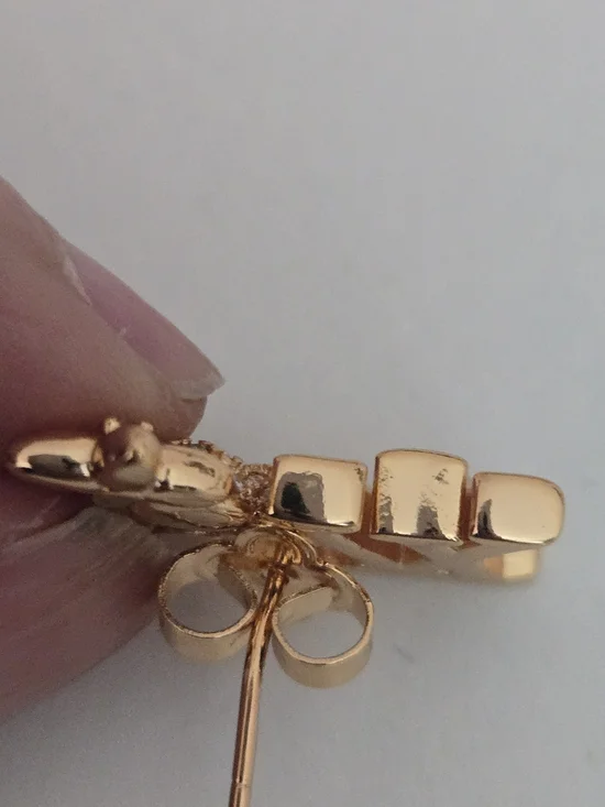 Louis Vuitton 18kgp Gold Crystal Monogram Flower Stud Earrings - Picture 7 of 8